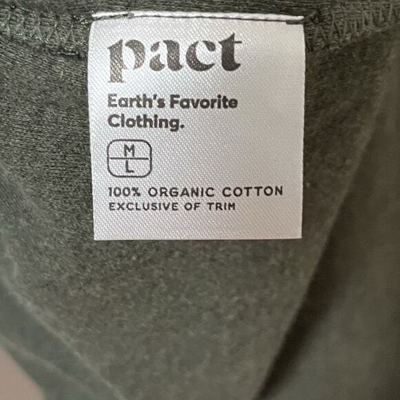 Pact Organic Cotton Airplane Long Cardigan Size M/L Green Loungewear Travel - Picture 6 of 7